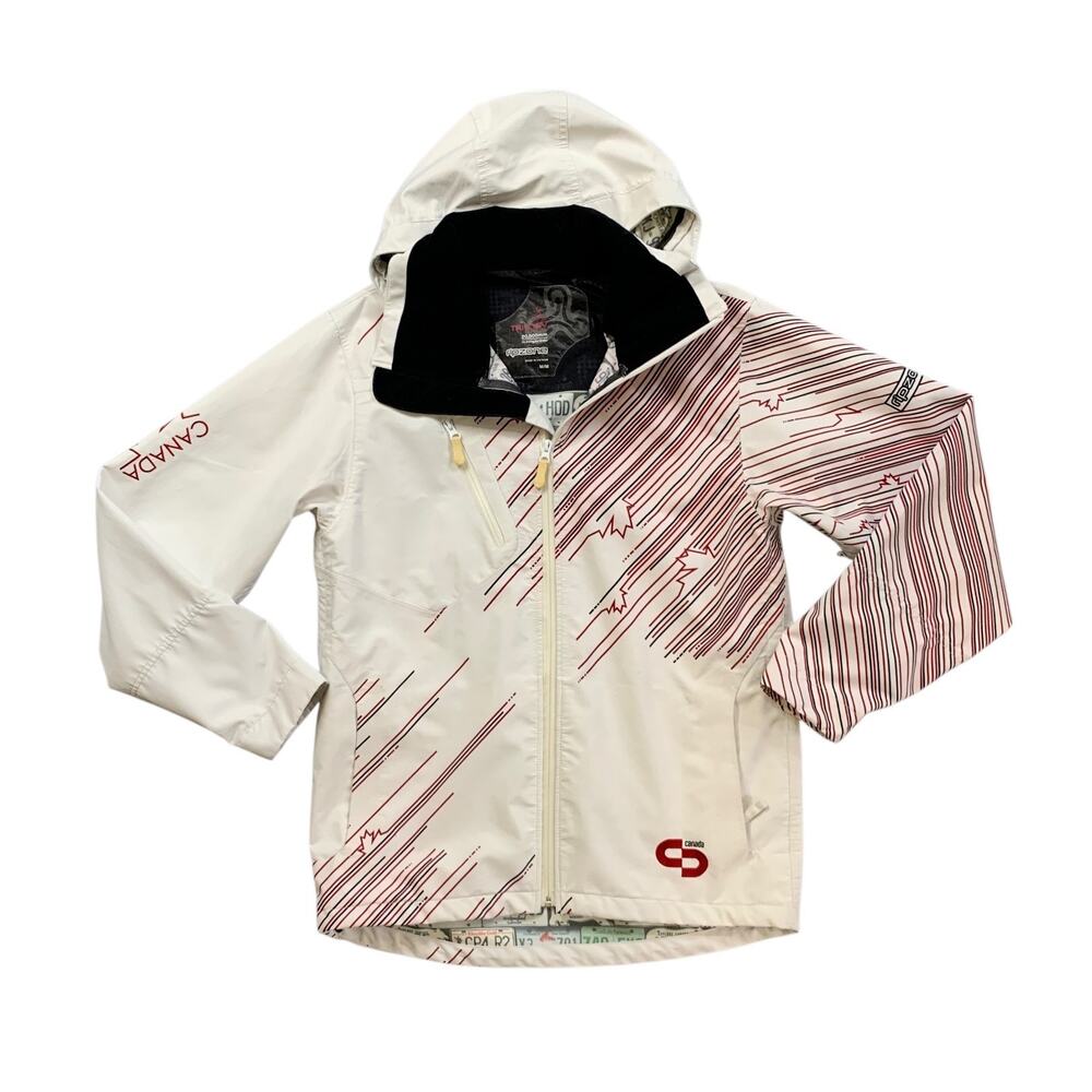 Team Canada Snowboarding Jacket Womens Medium White Red Trilogy 20,000mm Ripzone
